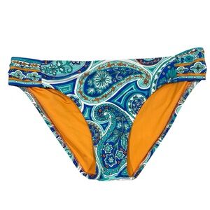 New Trina Turk  Provence Shirred Hipster Bikini Swimwear Bottom Size 10
